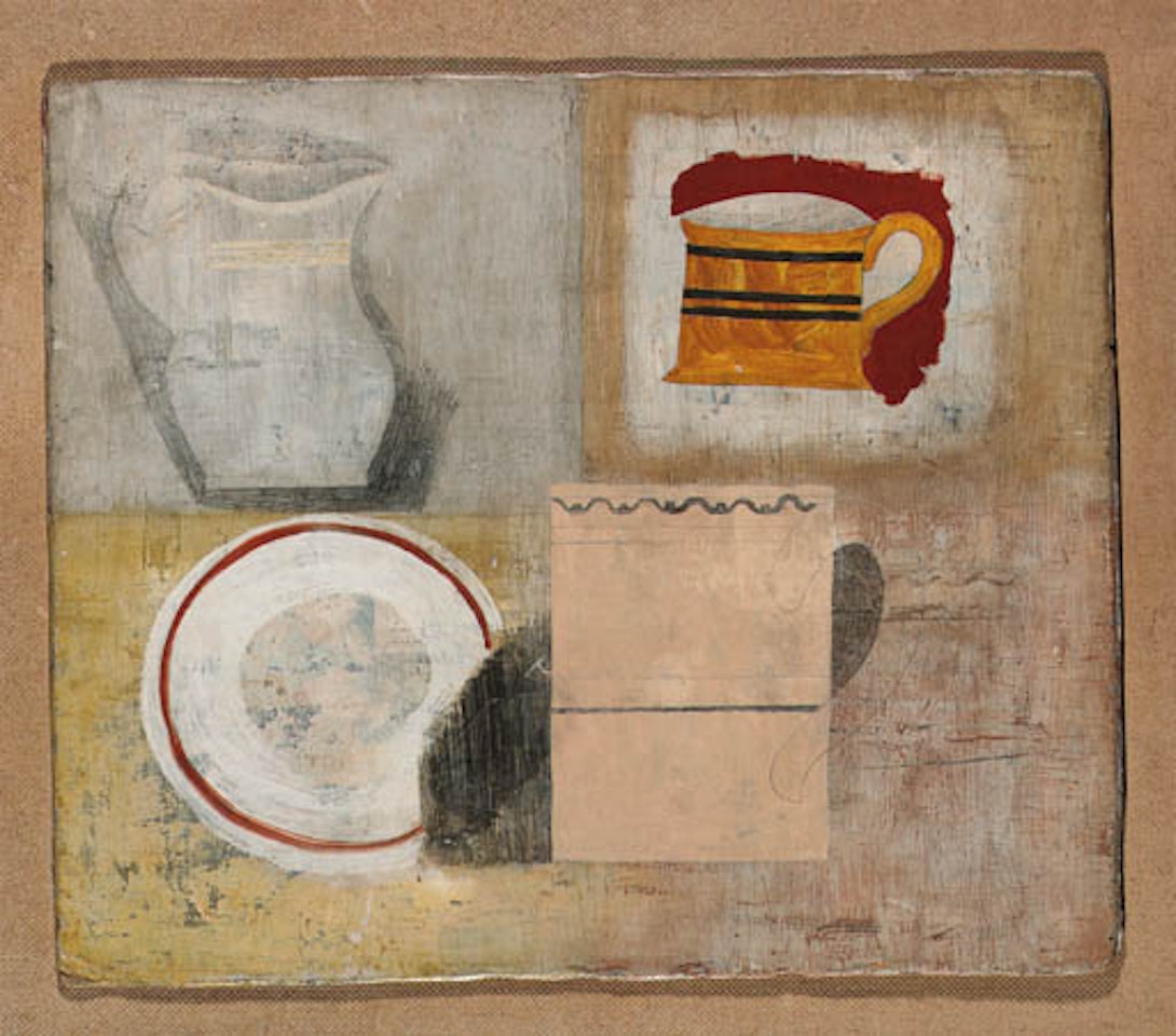 Still life with jug and mugs by Ben Nicholson, O.M.