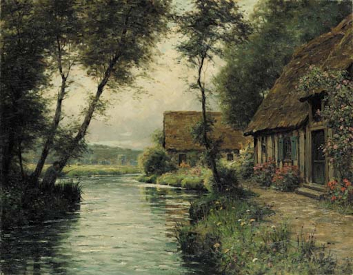 Afternoon's fishing, Normandy by Louis Aston Knight