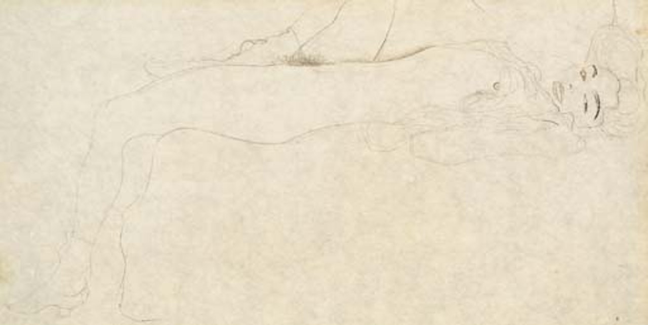 Liegender halbakt nach rechts by Gustav Klimt
