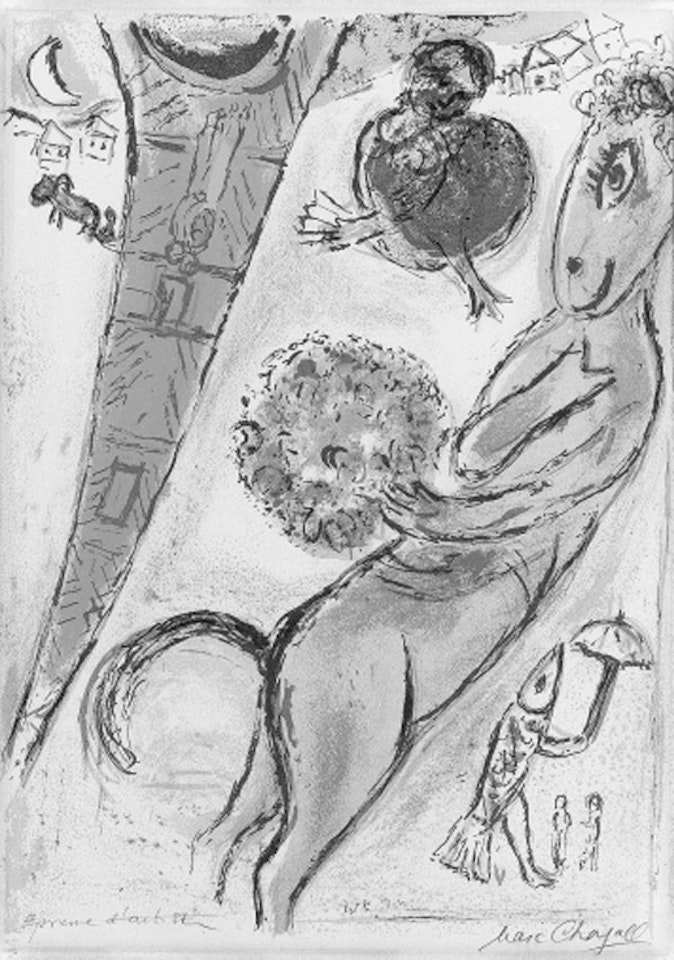 La Tour Eiffel a l'ane by Marc Chagall