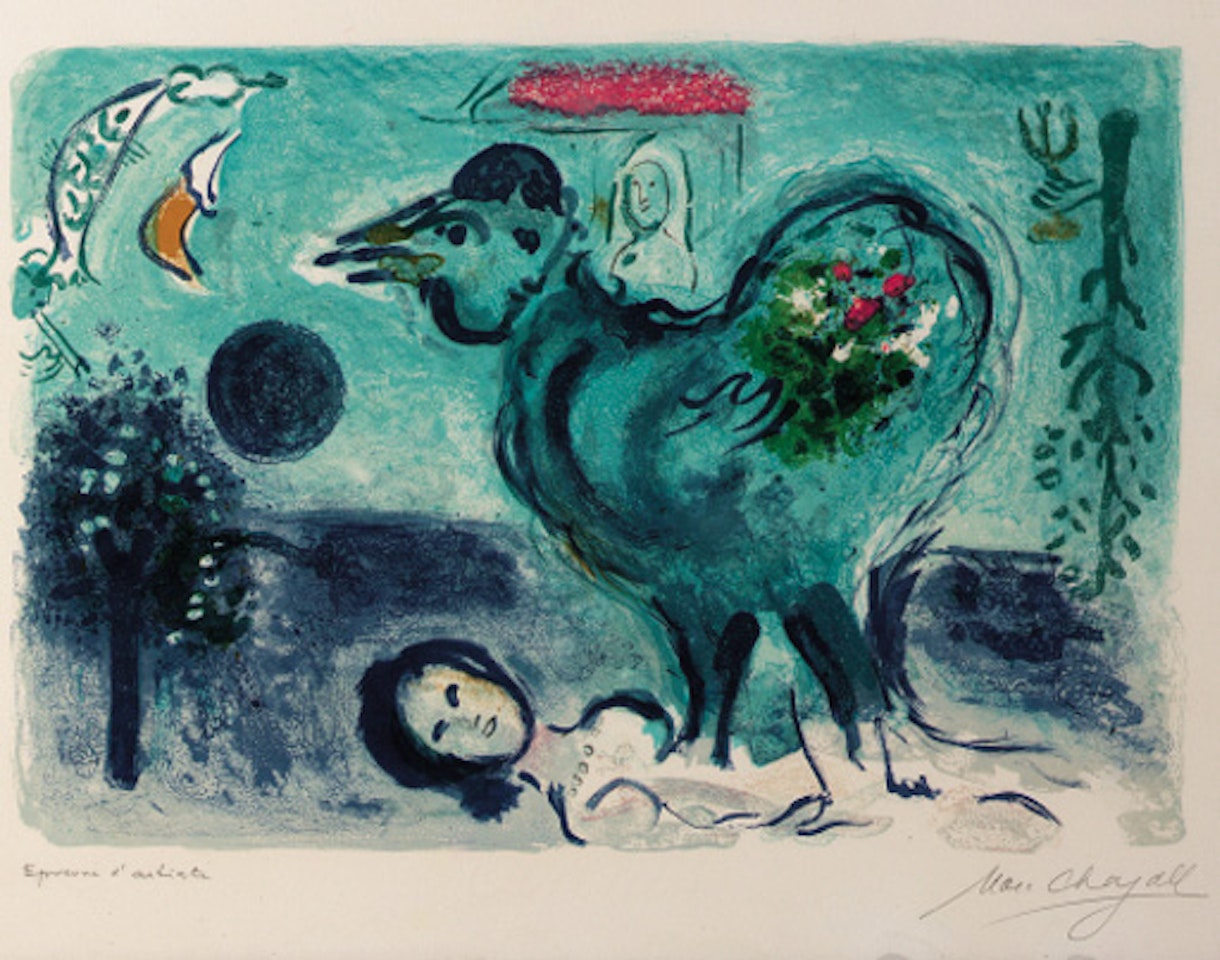 Paysage au coq by Marc Chagall