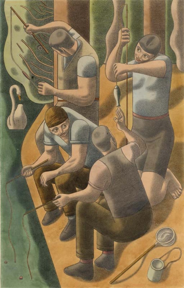 Boys fishing by William Roberts