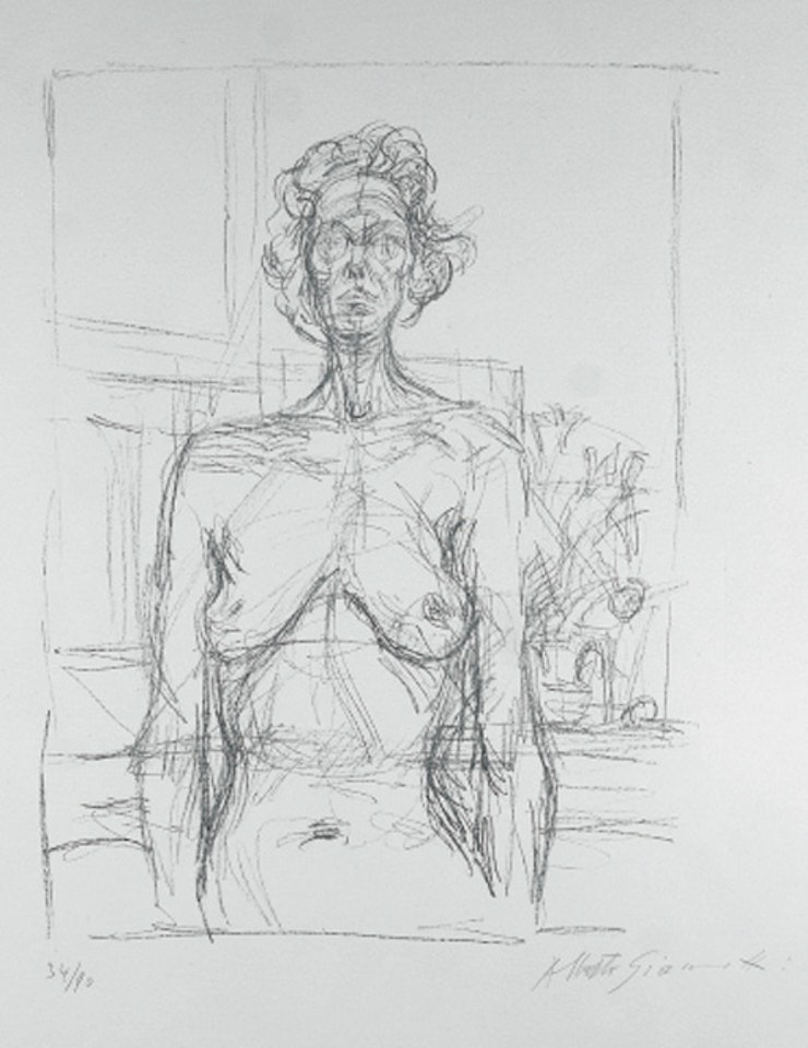 Nude with flowers by Alberto Giacometti