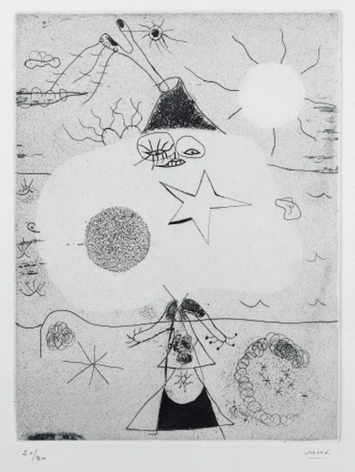 Femme et volcan by Joan Miró