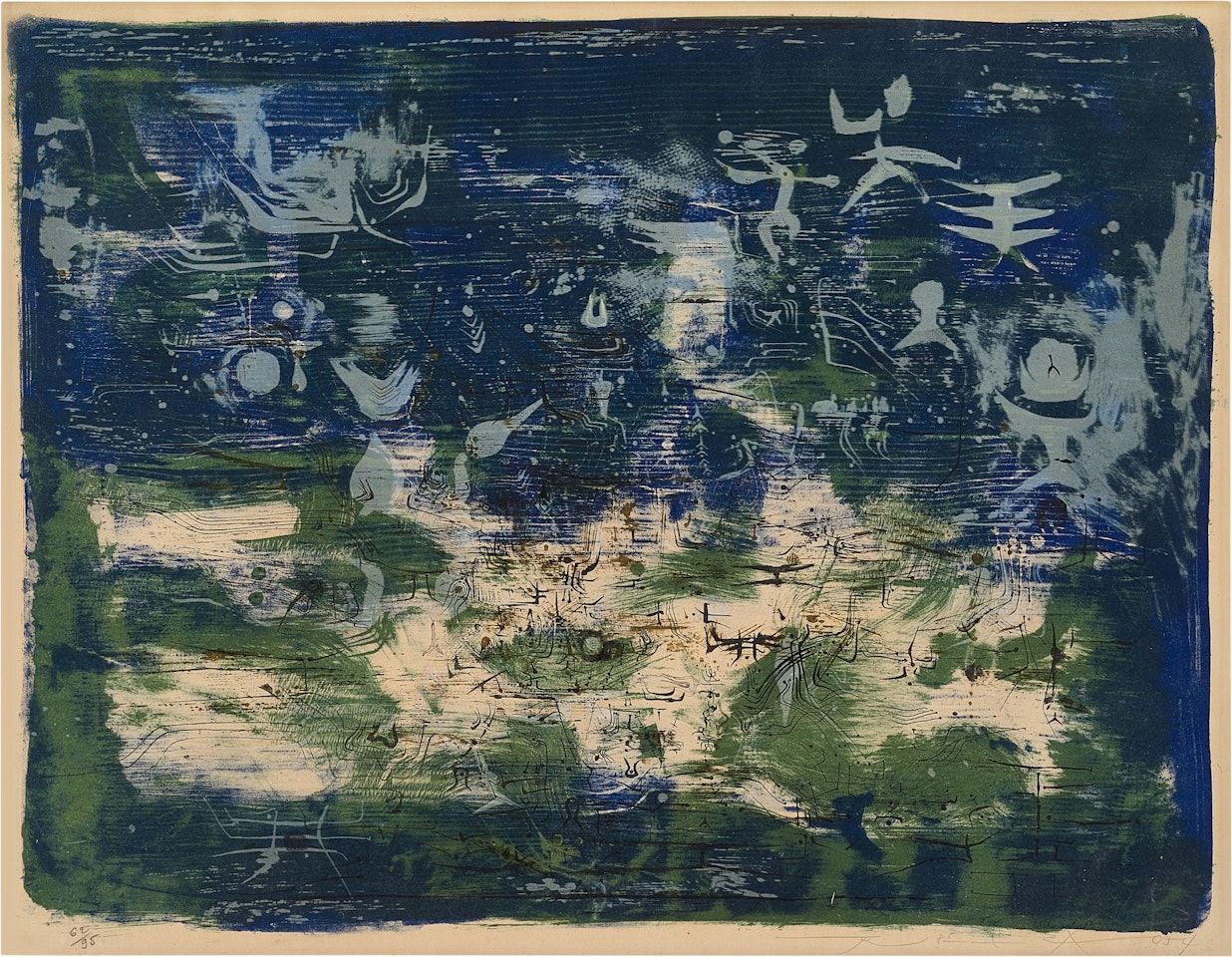 Zao Wou-Ki 趙無極 | Jardin le nuit 夜幕下的花園 by Zao Wou-Ki