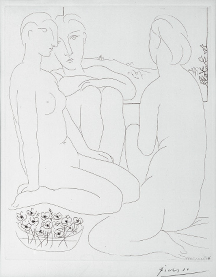 Trois femmes nues pres d'une fenetre by Pablo Picasso