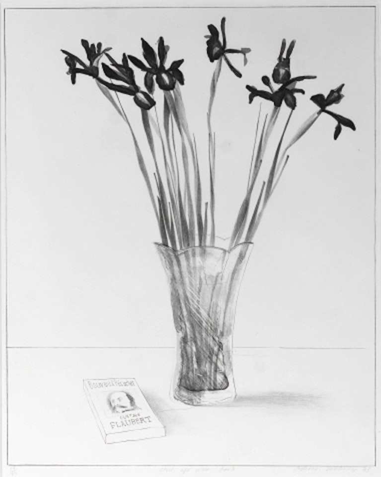Still life with book by David Hockney