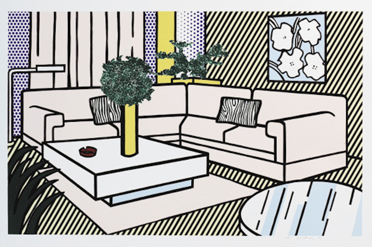 Yellow vase, from Interior Series by Roy Lichtenstein