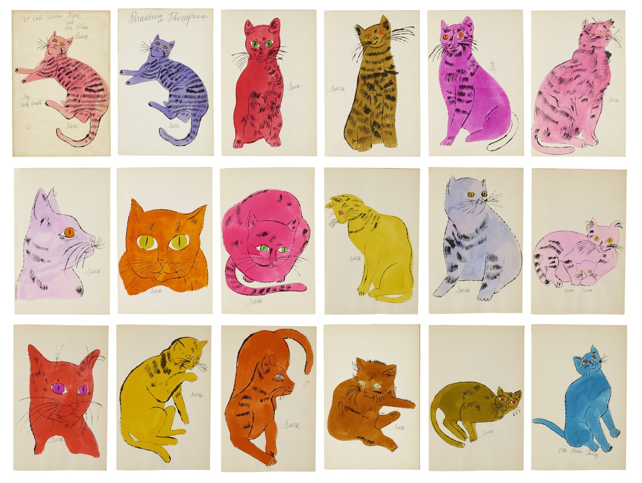 25 Cats Name(d) Sam and one Blue Pussy by Andy Warhol