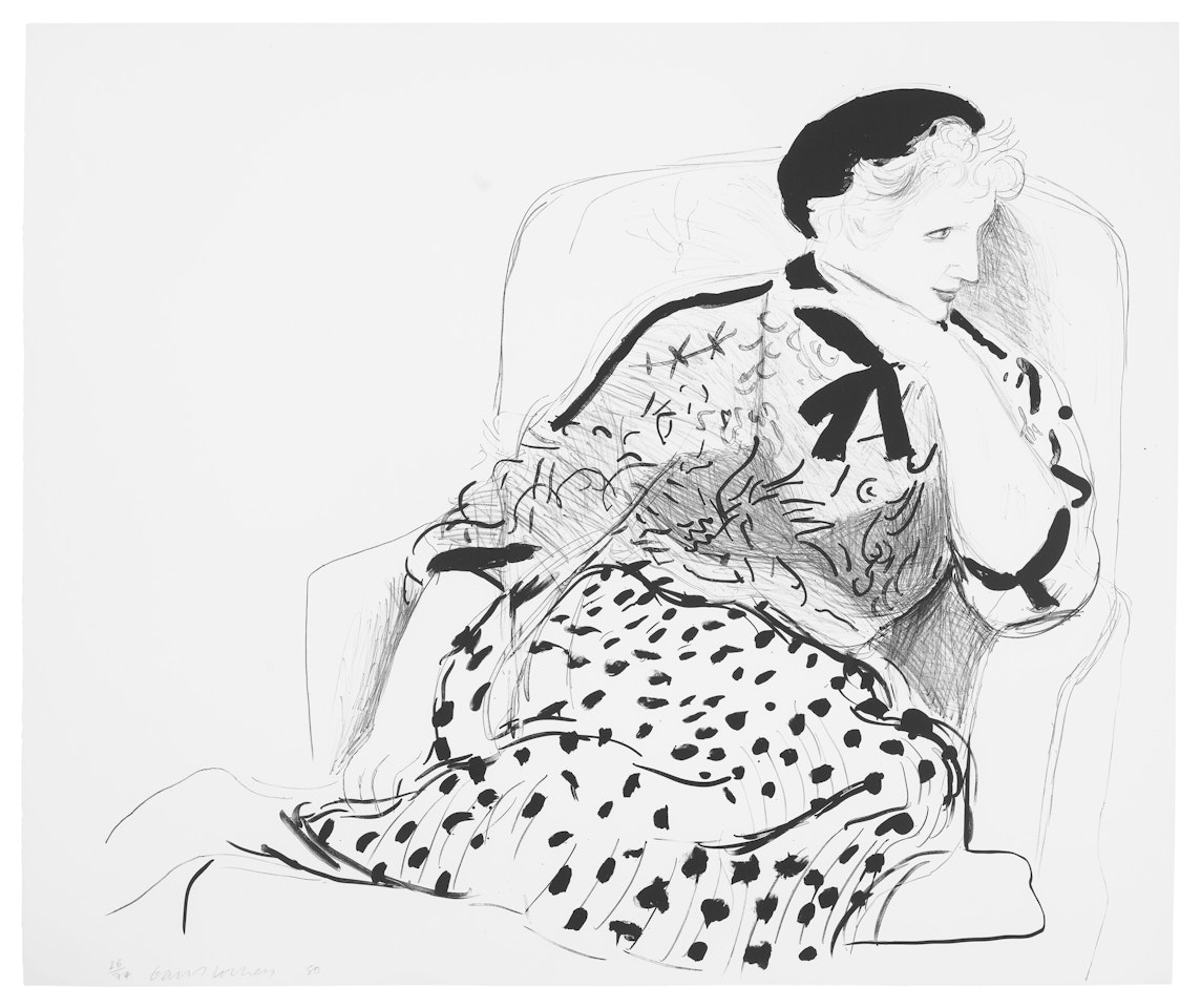 Celia in an Armchair by David Hockney