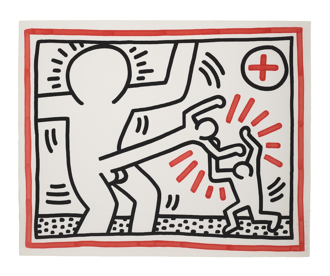 Three Lithographs: one print by Keith Haring