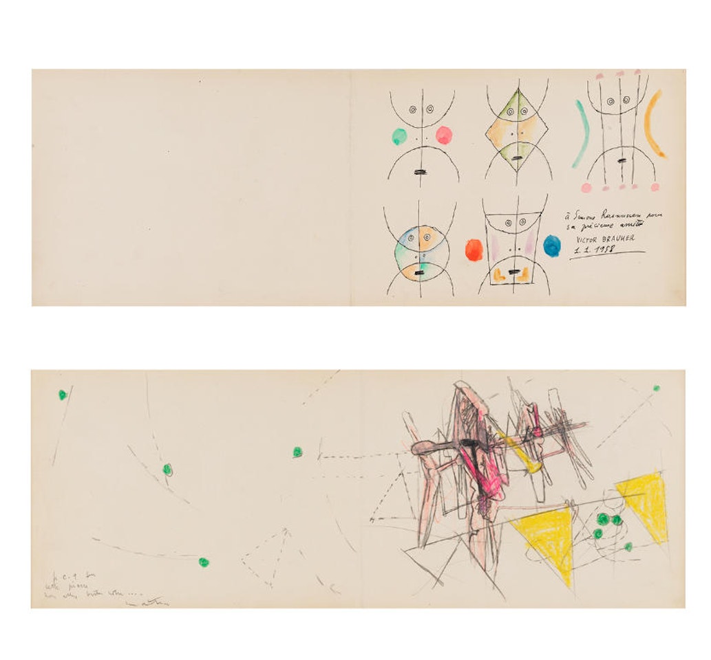 Personnages (à Simone Rasmussen) (recto); Composition (verso) by Victor Brauner