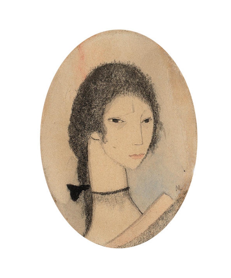 Portrait de jeune femme de trois quarts vers la droite by Marie Laurencin