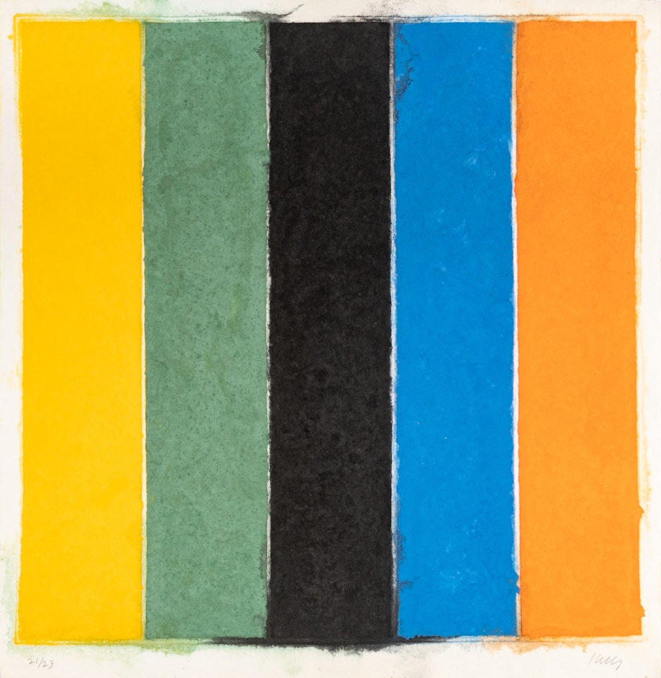Colored Paper Image XIII (Yellow Green Black Blue Orange) by Ellsworth Kelly