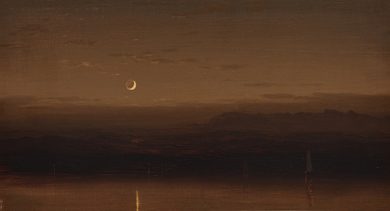 River Scene by Moonlight by Sanford Robinson Gifford