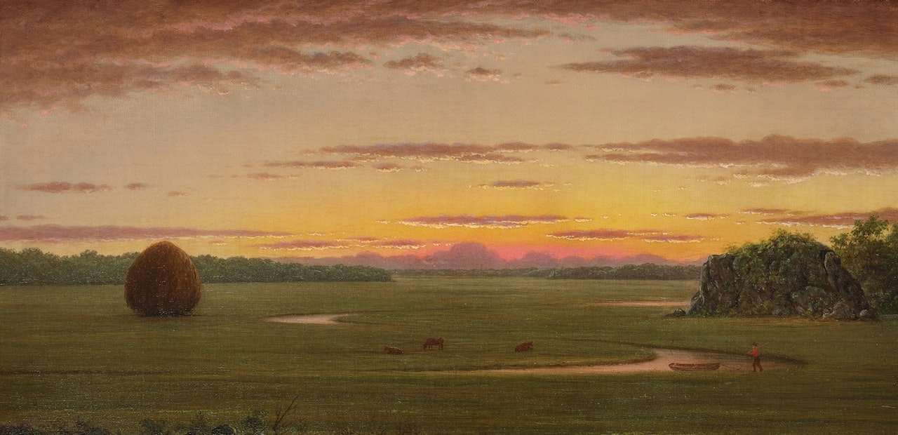 Single Haystack in a Flat Marsh by Martin Johnson Heade