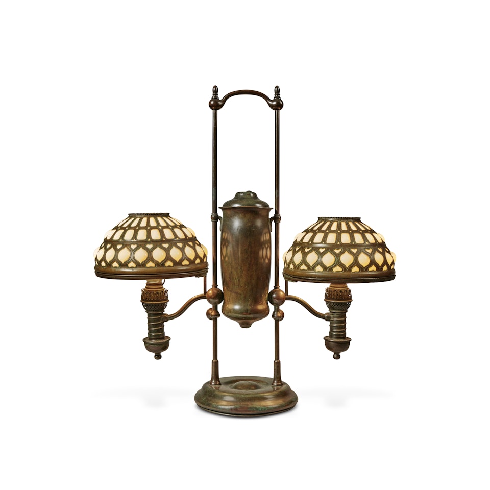 Double Student Table Lamp by Tiffany Studios