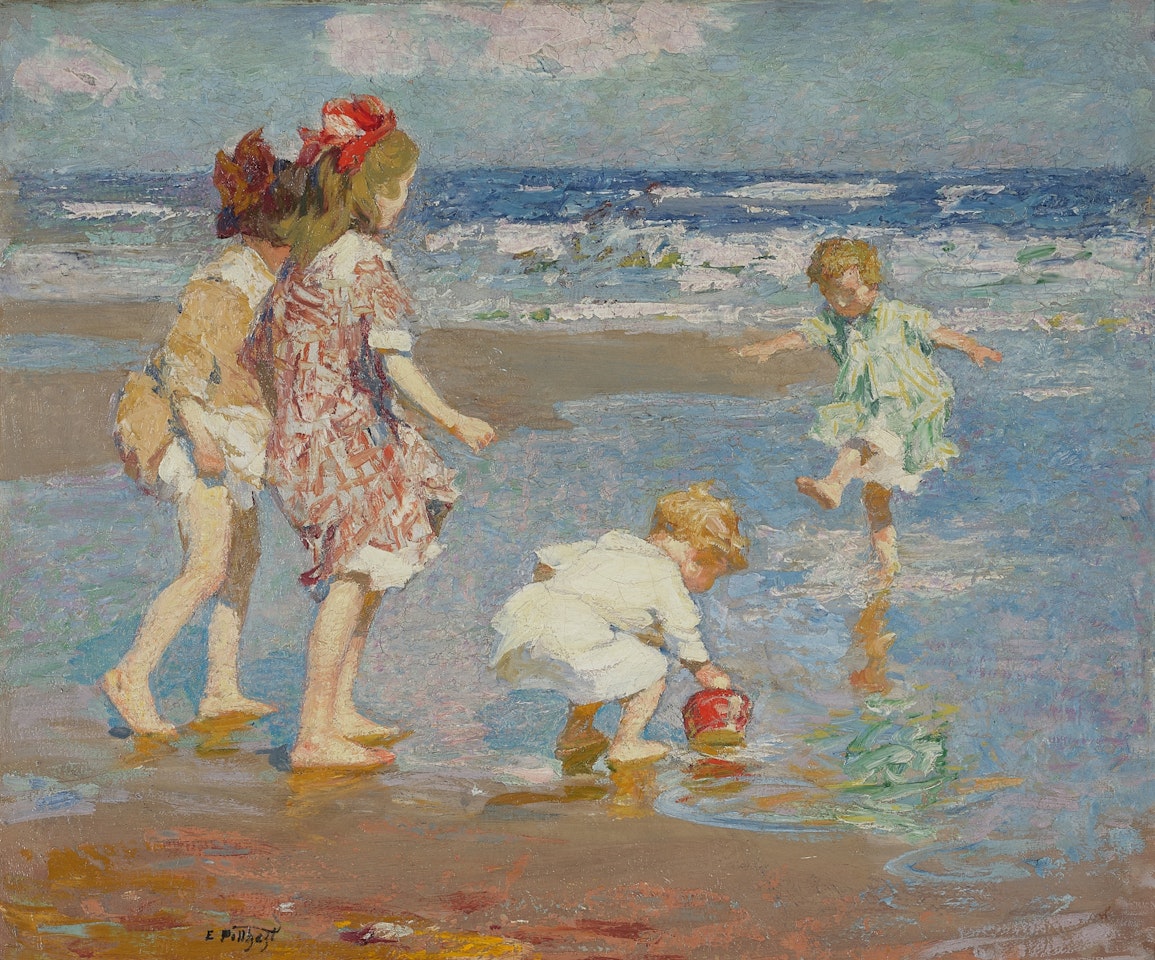 Children Playing in Surf by Edward Henry Potthast