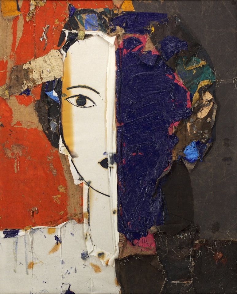 Retrato con medio rostro azul by Manolo Valdés