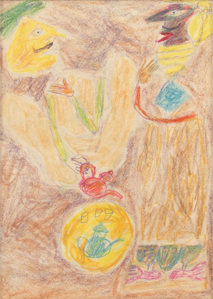 Deux arabes servant le thé by Jean Dubuffet