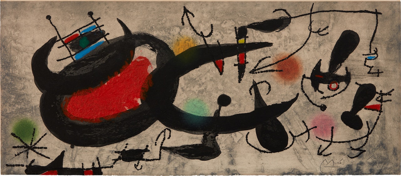 L'Oiseau solaire, l'oiseau lunaire, étincelles (The Solar Bird, the Lunar Bird, Sparks) (D. 447, see C. bks 117) by Joan Miró