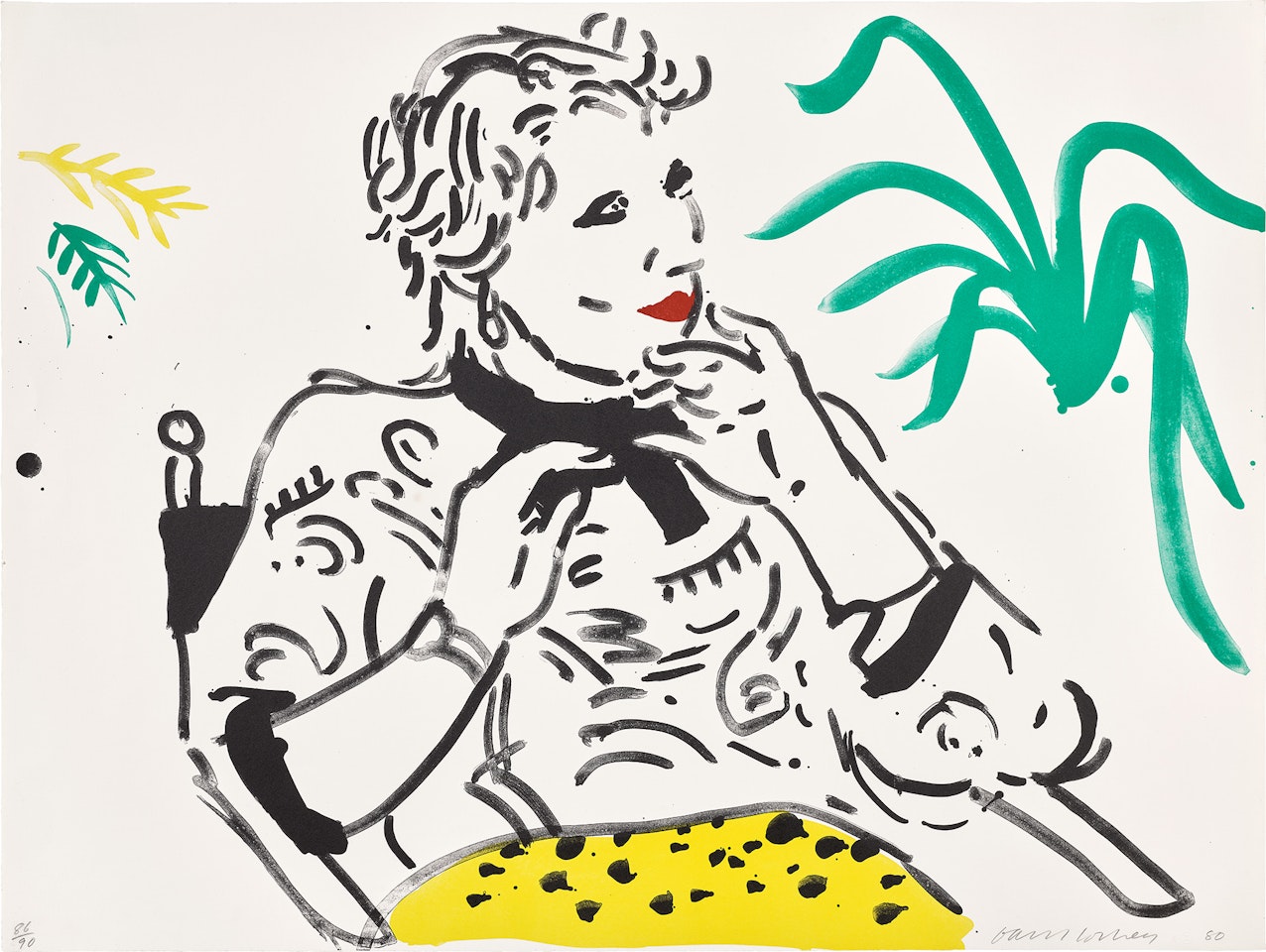 Celia with Green Plant (G. 919, M.C.A.T. 240) by David Hockney