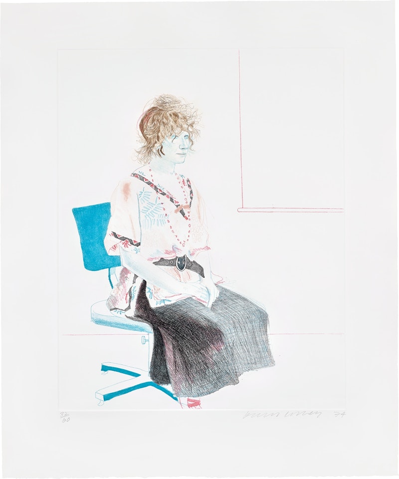 Celia Seated on an Office Chair (M.C.A.T. 160) by David Hockney