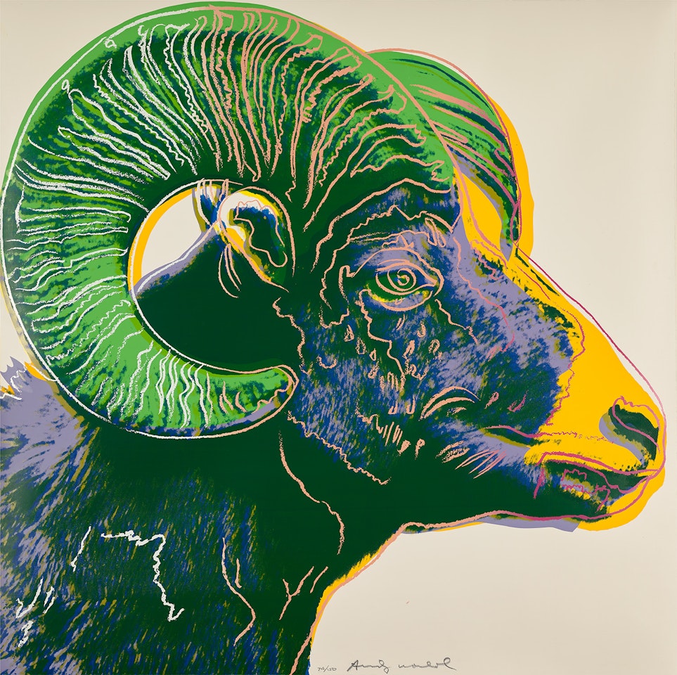 Bighorn Ram, from Endangered Species (F. & S. 302) by Andy Warhol