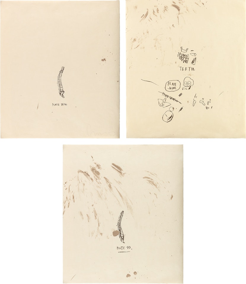 Untitled (Plate Ten); Untitled (Teeth); and Untitled (Plate 10), from Untitled: from Leonardo by Jean-Michel Basquiat