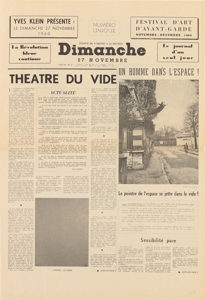 Le Dimanche 27 Novembre : Le journal d’un seul jour by Yves Klein
