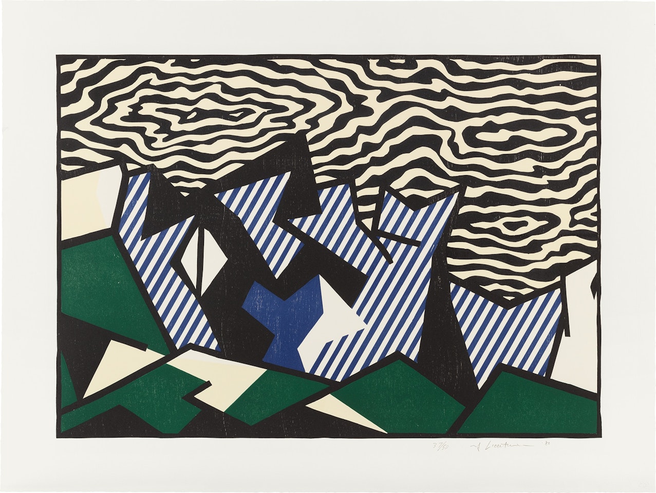 Morton A. Mort, from Expressionist Woodcut Series (G. 886, C. 178) by Roy Lichtenstein