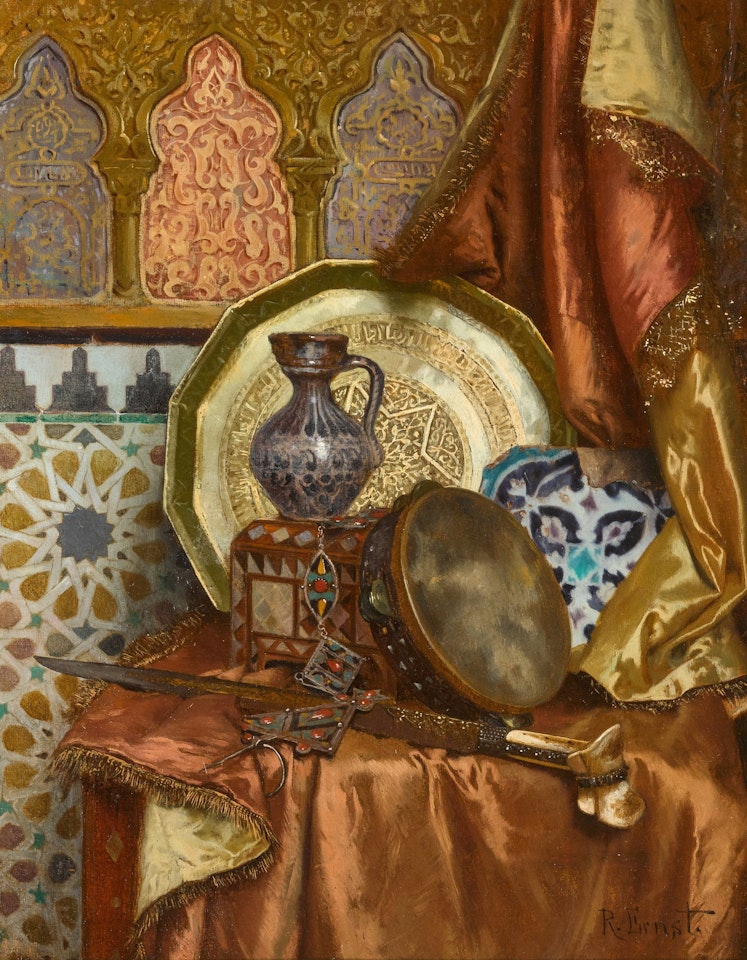 A Still life with Moroccan Objects by Rudolf Ernst