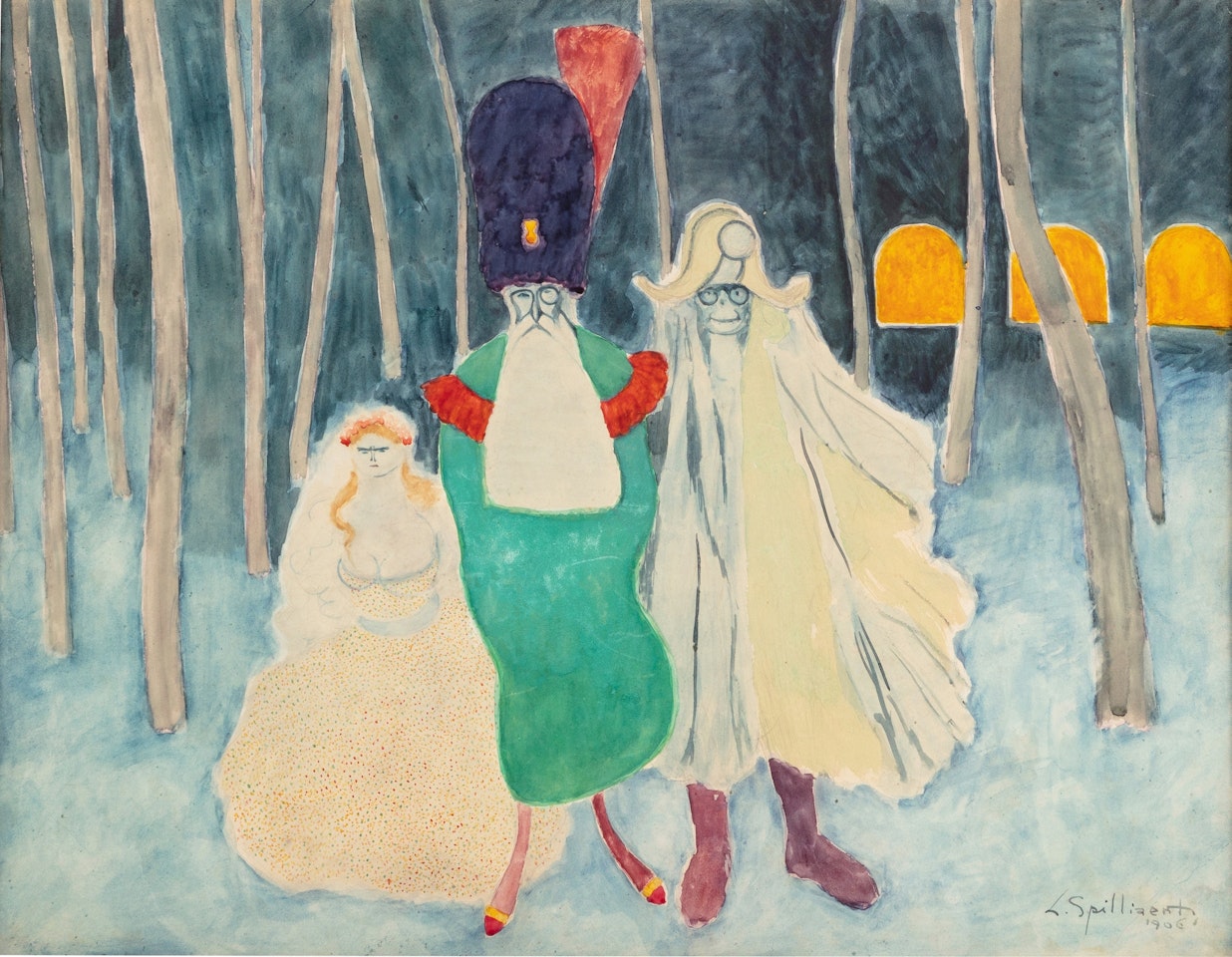 Mascarade. Léopold II, Napoléon et la bouquetière by Léon Spilliaert