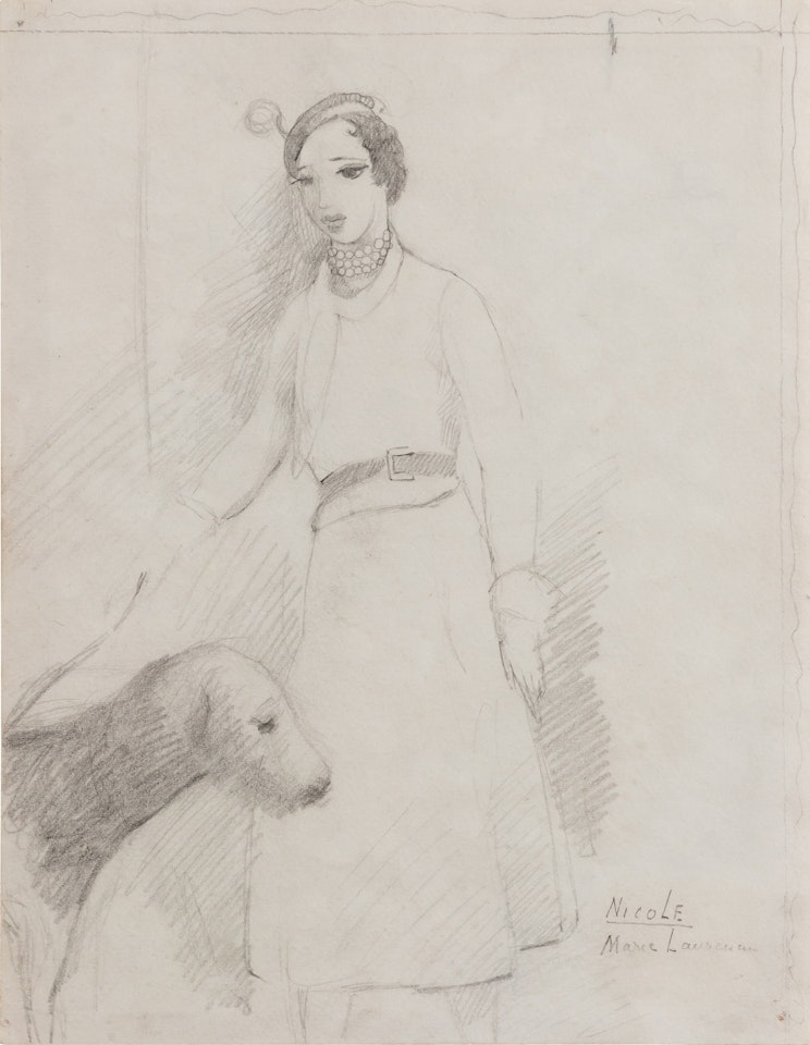 Nicole Groult et son chien by Marie Laurencin