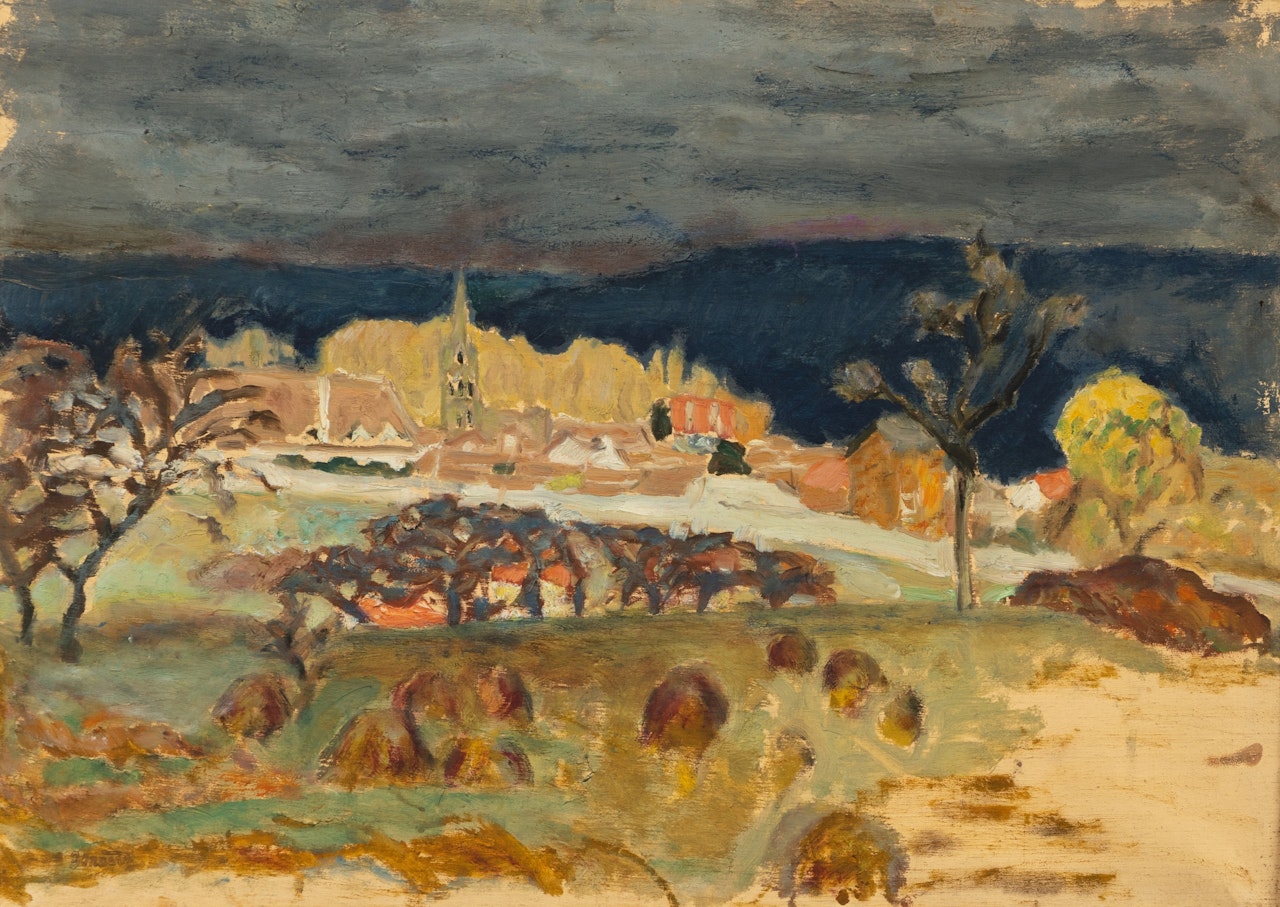 Village, ciel d'orage (esquisse) by Pierre Bonnard