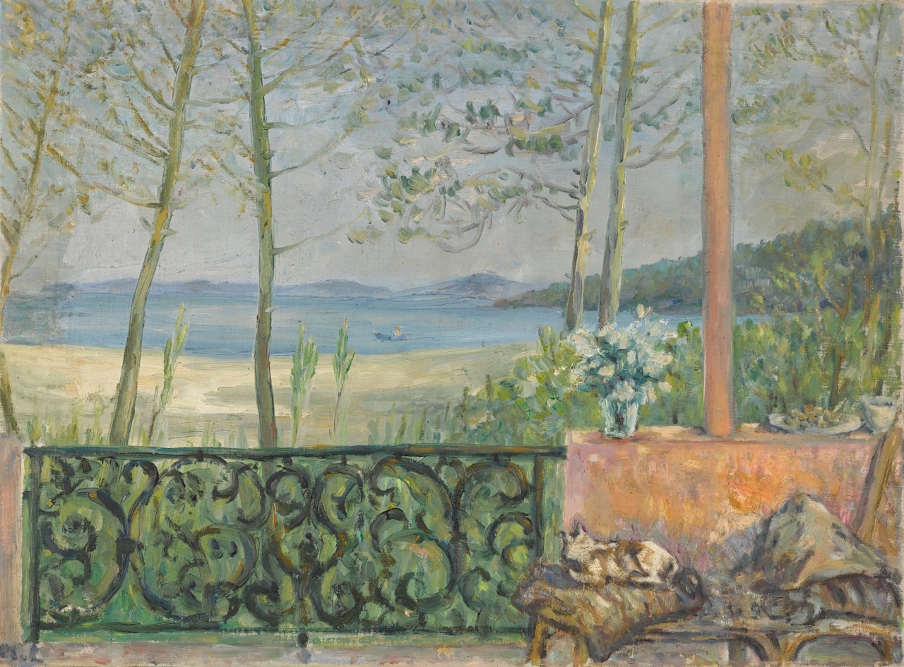 Terrasse au bord de la mer by Mikhail Larionov