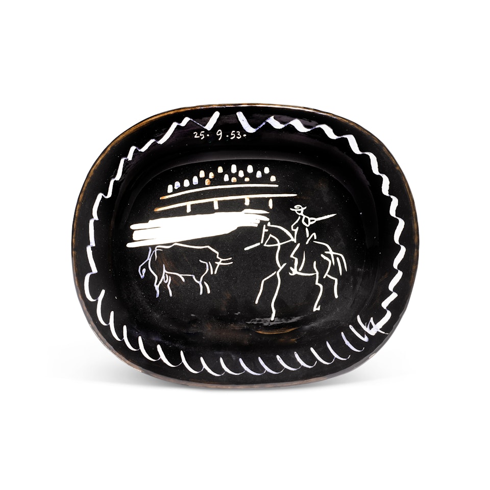 Corrida sur fond noir (A. R. 198) by Pablo Picasso