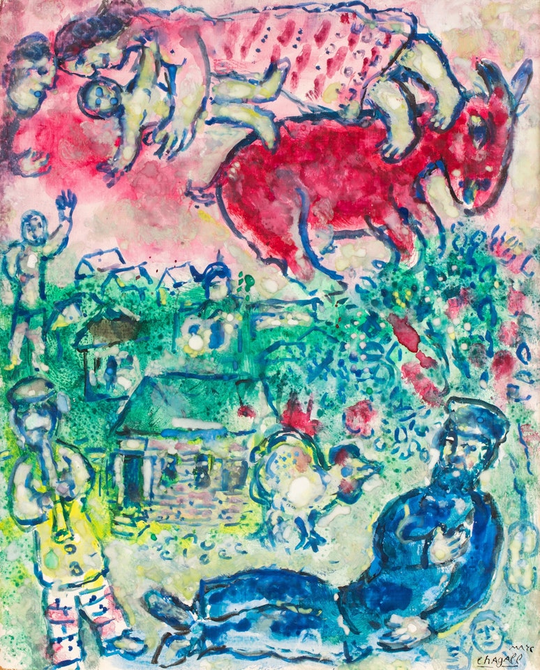 Vache rouge by Marc Chagall