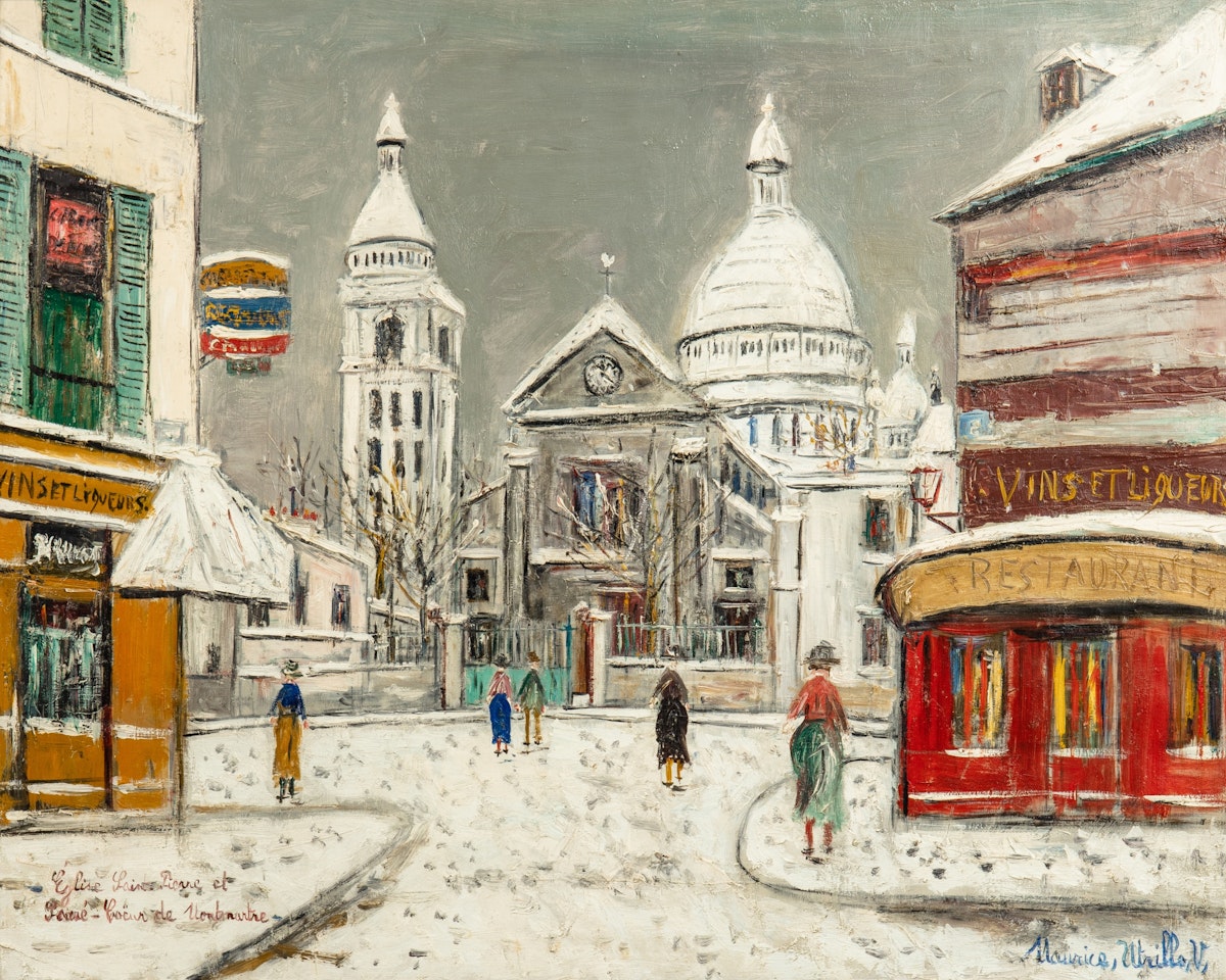 Église Saint-Pierre et Sacré-Cœur de Montmartre sous la neige by Maurice Utrillo