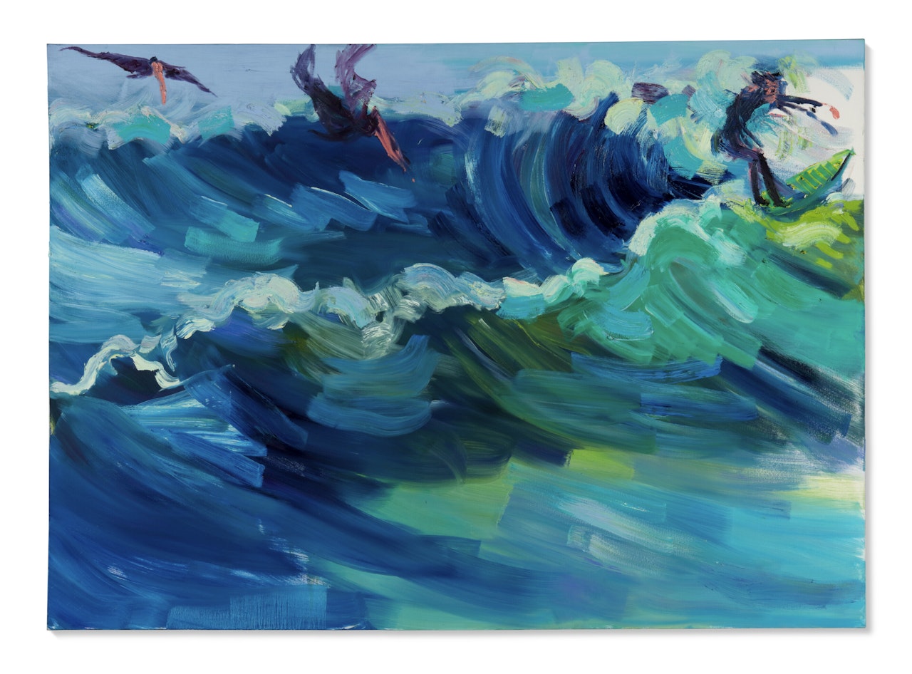 Large Surfscape with Pelicans by Rainer Fetting