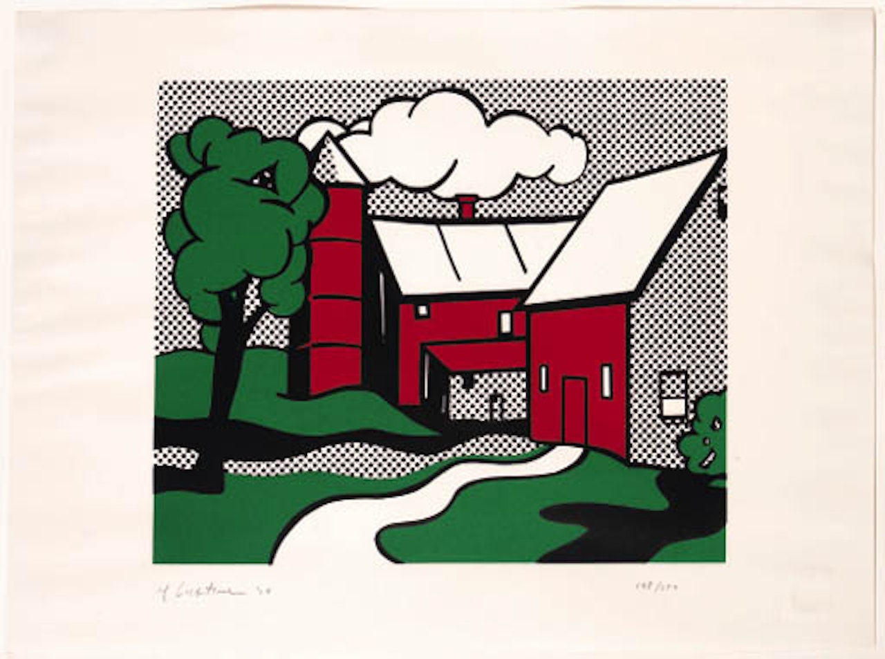 Red barn by Roy Lichtenstein