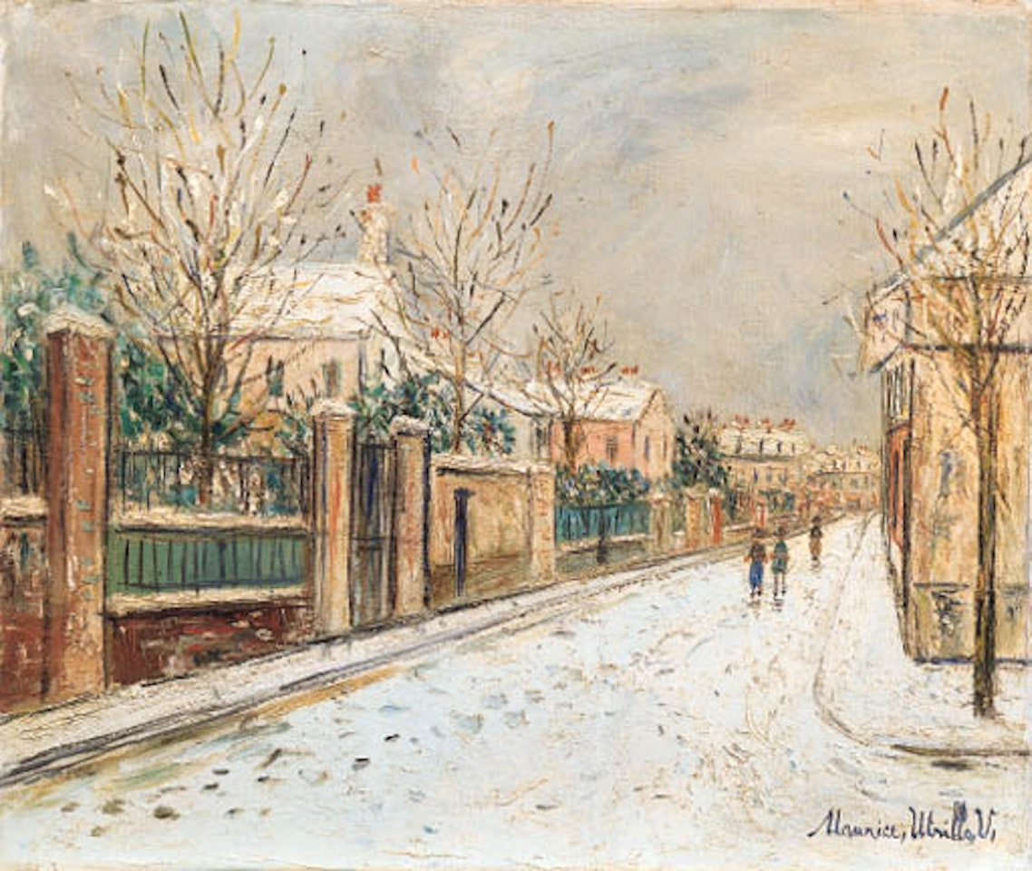 Rue de Banlieue sous la neige by Maurice Utrillo