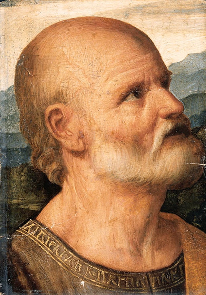 Head of male Saint by Venetian School