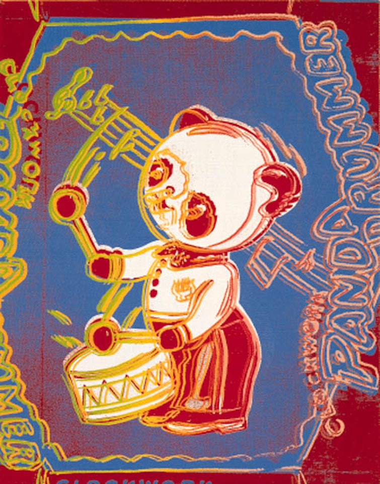 Clockwork panda drummer by Andy Warhol