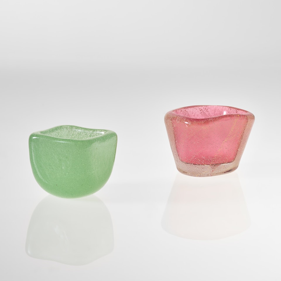 Two small vessels, model nos. 3552 and 3635 by Carlo Scarpa