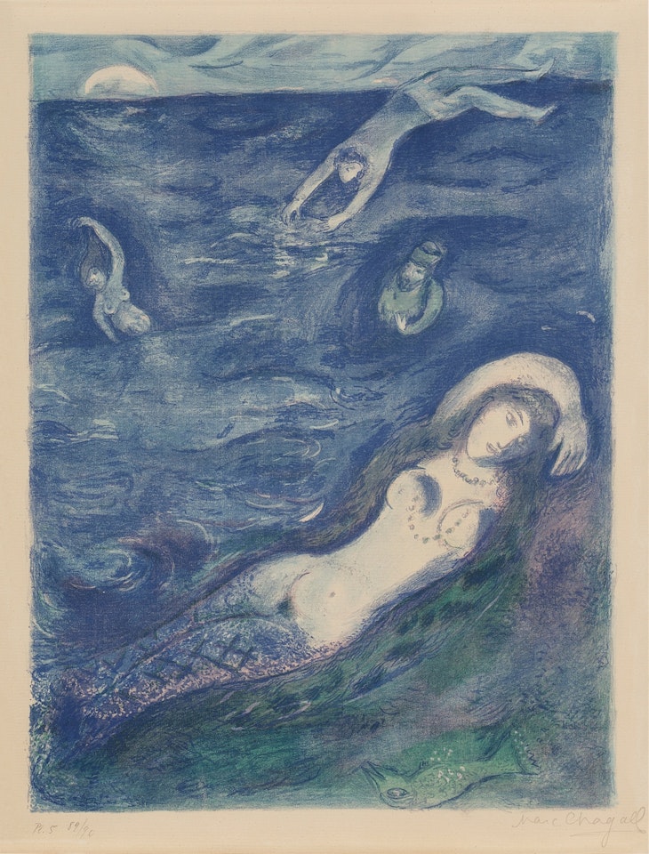 So I came forth from the sea..., from Four Tales from the Arabian Nights by Marc Chagall