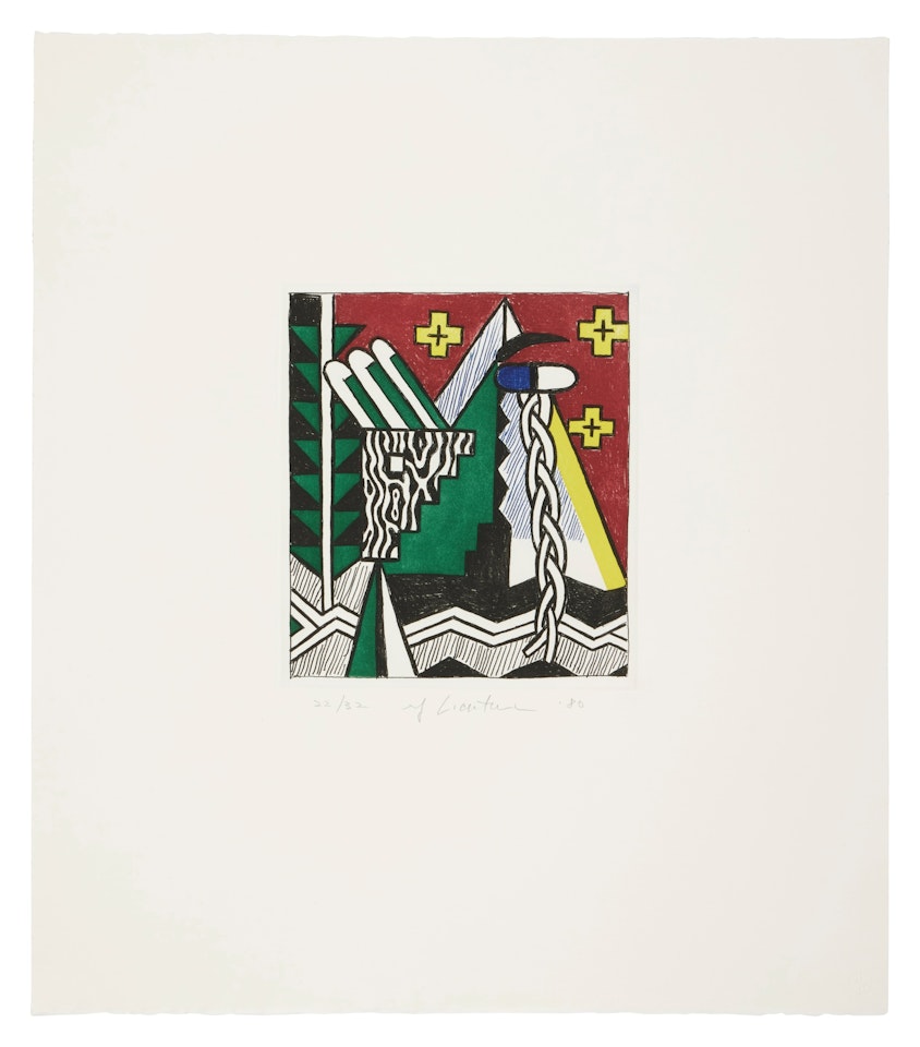 Two Figures with Teepee by Roy Lichtenstein