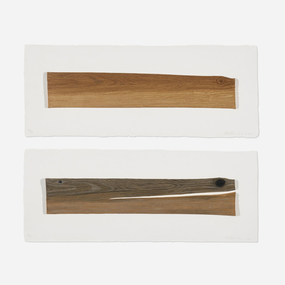 New Wood, Old Wood (diptych) by Ed Ruscha