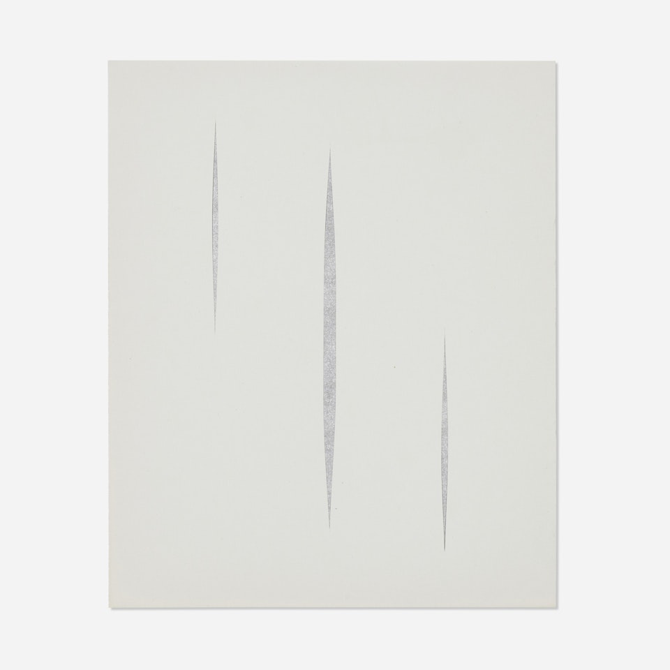 Untitled (Silver Concetto Spaziale) by Lucio Fontana