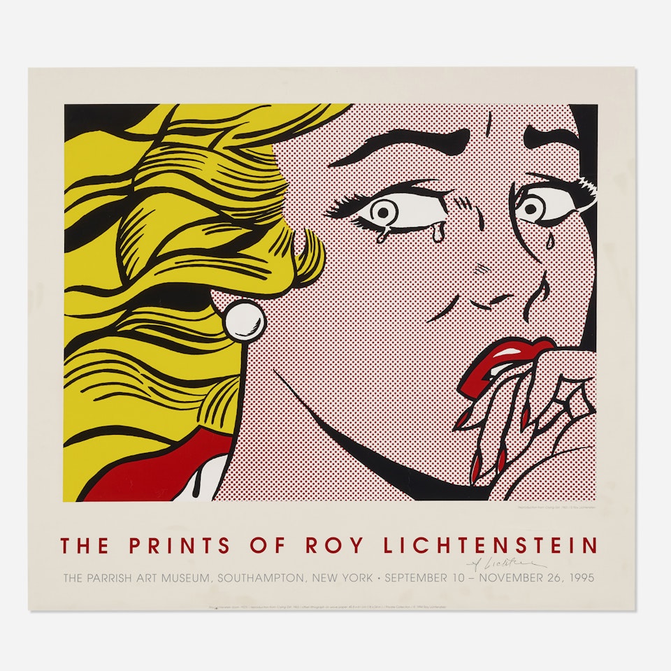 Crying Girl exhibition poster for Parrish Art Museum by Roy Lichtenstein